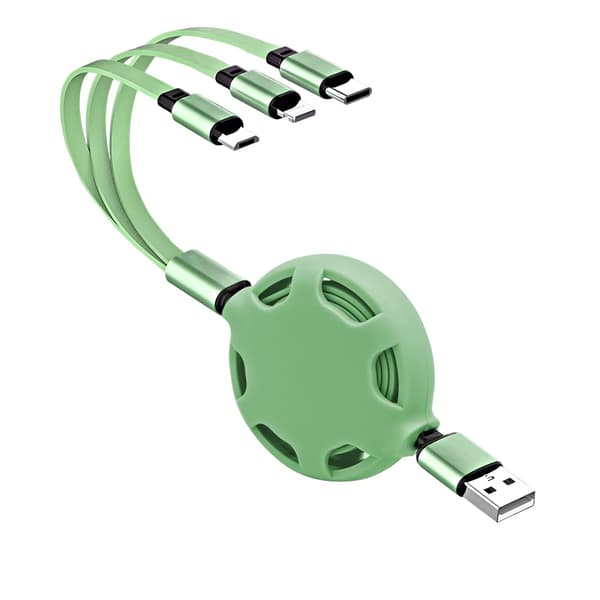 3-i-1 Universal Uttrekkbar USB-ladekabel, 1 meter