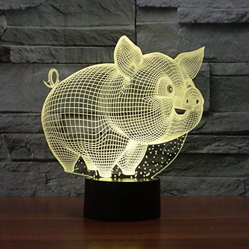 3D Dyregris Natlampe Touch Switch 7 Farveskift LED Ta
