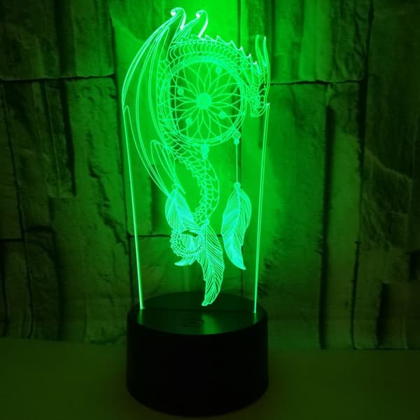 Vindspil Natlampe, 3D Illusionslampe, 7 Farver Skiftende