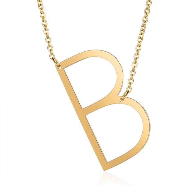 Sidosatt block initial bokstavshänge halsband för kvinnor ---