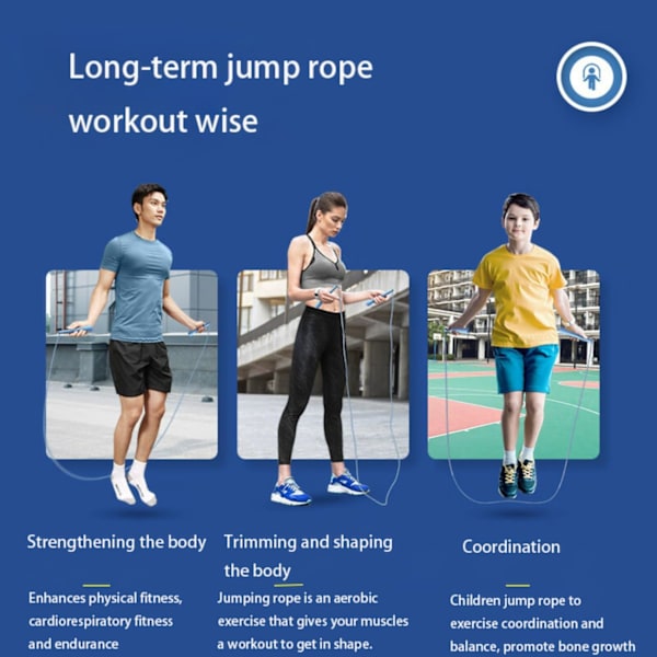 Børnehoppetov - Speed Jump Rope til børn 8-12, letvægts, tangle-fri, justerbar, perfekt til småbørn, voksne begyndere, hoppetov til fitness, forbedre BLACK