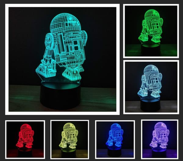 3D Illusjon Plattform Nattlys Berøringsbryter 7 Fargeendringer