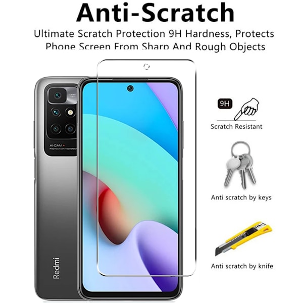4in1 Härdat glas för Xiaomi Redmi 10C skärmskydd kameralins skyddande film