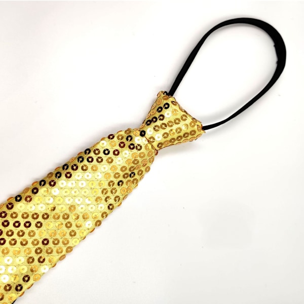 Herr Sequin Slipsar Självbundna Shine Skinny Halsduk Mode Cos Yellow