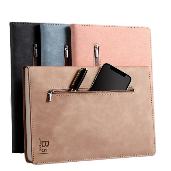 Business A5 Notebook Zip Diary Office Stationery Cover Zip