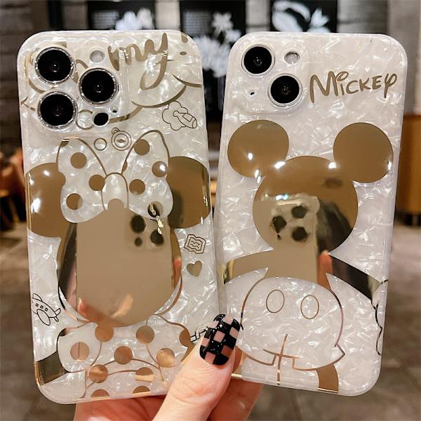 Sarjakuvakuori iPhonelle ja Bling Sparkle -puhelinteline Söpö puhelinkuori tytöille naisille Minnie iPhone 12