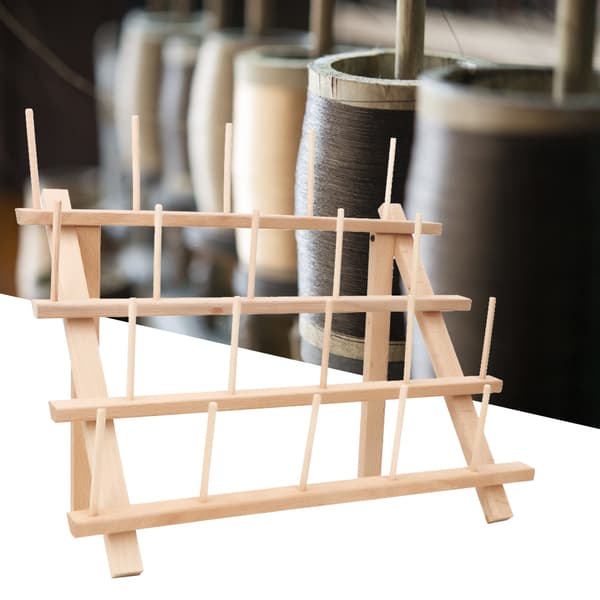 Træ 20 Spoler Kegle Tråd Stativ Rack Foldbar Syning Broderi Opbevaring Holder Organizer