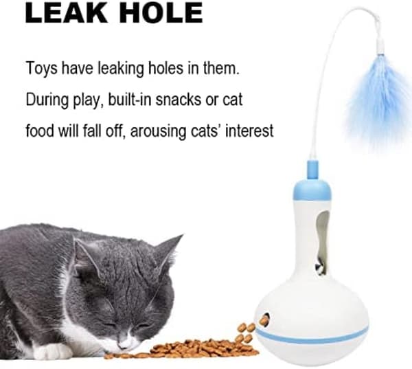 Interaktive katteleker for innekatter, kattefjærleke - Leaki
