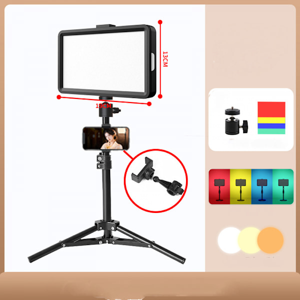 Bärbar fotograferingsbelysningssats Dimbar LED-videoljus
