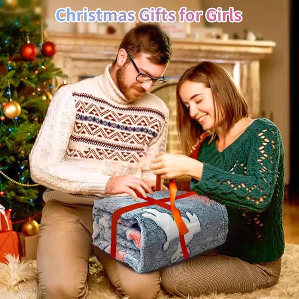 50\"x60\" Julelysende fleeceteppe for gutter - Mykt koselig pledd, ideell gave til barn/småbarn/baby til jul og