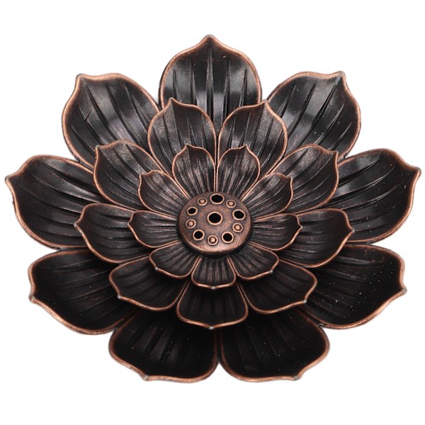 Røgelseholder i metal, 3 lag, unikt orientalsk look, lotus røgelsebrændere til meditationsrum, yogarum