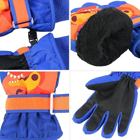 Børne Skihandsker Vinter Snehandsker Vandtætte Vinter Varme Handsker til Snowboarding, Snescooter Dark blue S
