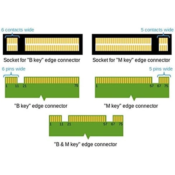 Dual M.2 PCIe-adapter, M2 SSD NVME (m-nøgle) eller SATA (b-nøgle) 22110 2280 2260 2242 2230 til PCI-e 3.0 x 4 Host Controller-udvidelseskort med lav profil