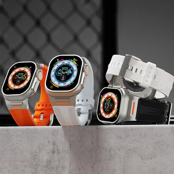 Sportsreim for menn, egnet for Apple Watch 46mm S10 49 ultra 45 44 42 40mm elastisk silikonreim egnet for iWatch s10 Fog