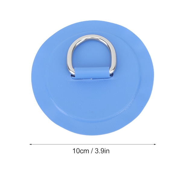 4 st D-ring lappar PVC rund form starkt rostfritt stål D-ring dyna för båt flotte paddelbräda blå