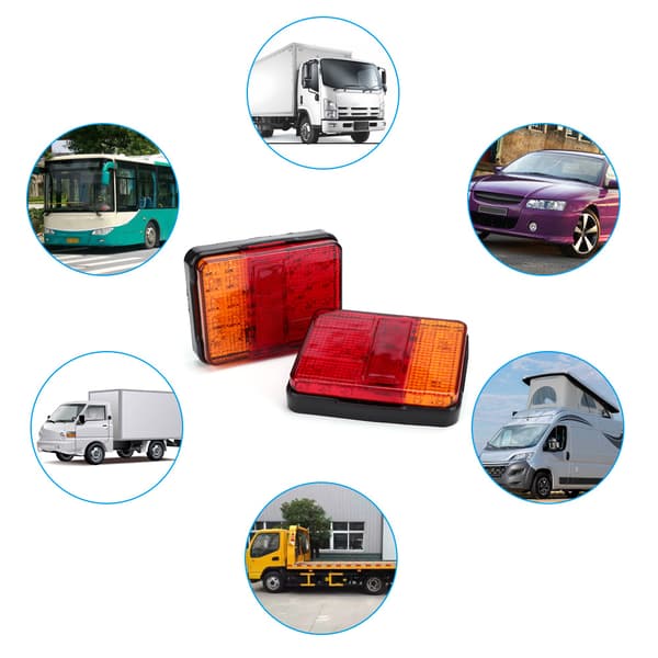 2 stk Tilhenger Truck Baklys Kvadratisk Blinklys 30LED Super Lys