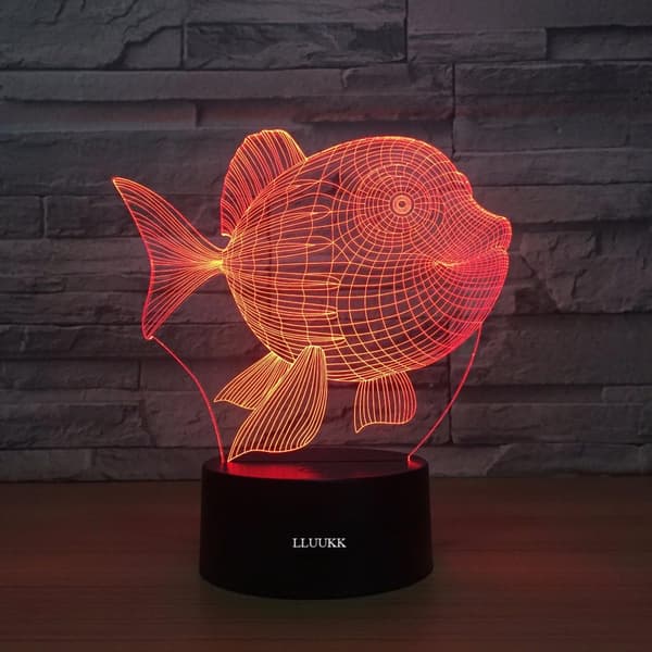Visuell 3D Nattlampe Klovnefisk Havdyr leker De