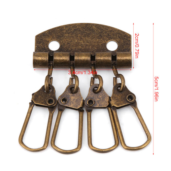 30 stk./sæt Retro nøgleringspung nøglering række arrangør Diy læderhåndværk tilbehør (4 kroge)