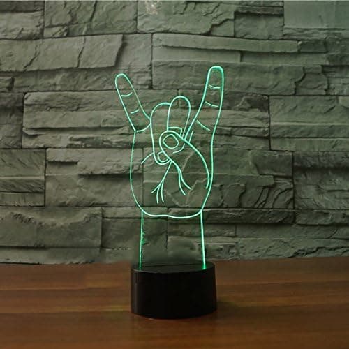 3D Rock Hånd Natlampe Illusion Natlampe 7 Farver C