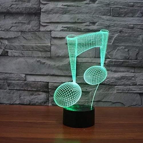 3D Musiknot Nattljus Touch Bordsskiva Optisk Illusion