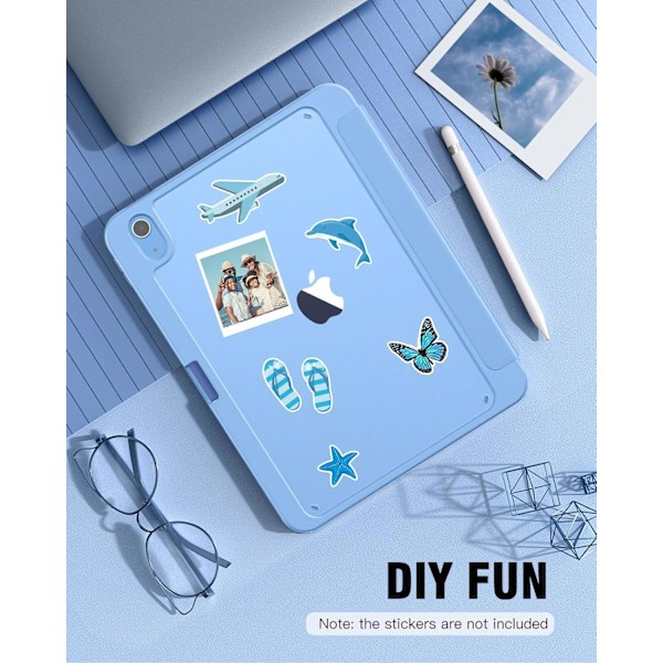 Etui til iPad (A16) 11. generasjon 11 tommer 2025, med blyantholder, slankt beskyttelsesdeksel med klar bakside, automatisk vekking/hvile blue iPad(A16)11 11（2025)