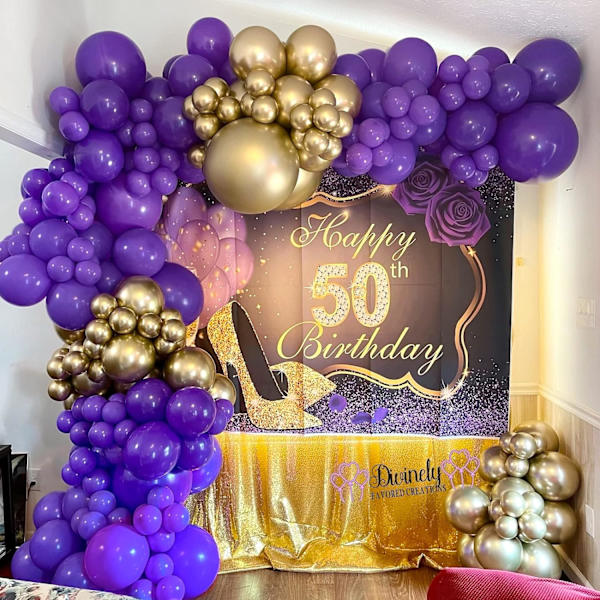 129 stk. Lilla Balloner Forskellige Størrelser 18 12 10 5 Tommer til Garland Arch Premium Lilla Latex Balloner til Maskerade Fest Dekorationer Fødselsdag Jubilæum Purple