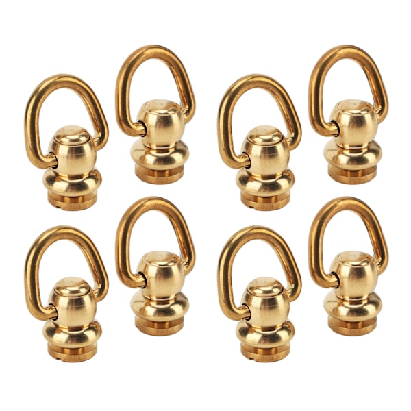 12 sett D-ring nagleskrue gull messing metallbelegg D-ring nagler for DIY skinn lommebok stropp sko dekorasjon L
