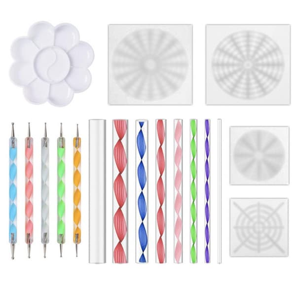 18 stk Premium Akryl Stang Stencil Dotting Pen Art Set Pen Dotting Tool