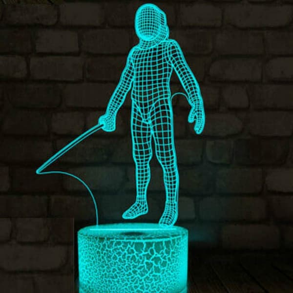 3D Gjerde Mann Nattlys Lampe Illusjon Nattlys 7 Farger