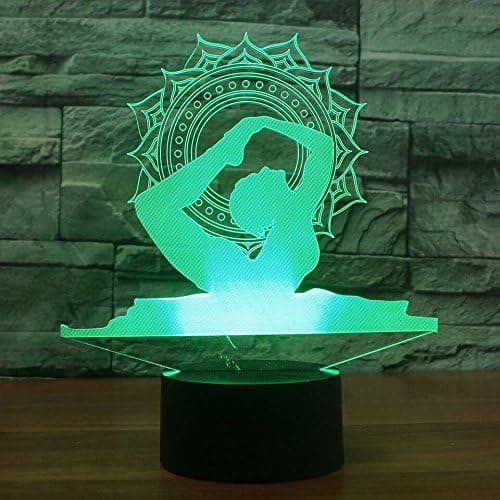 3D Yoga Dansare Nattljus Drivs Fjärrkontroll Touch Swit