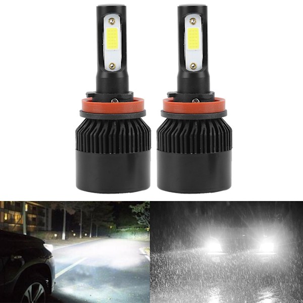 S2-COB Bil LED-frontlykter 36W 8000LM Universelle Auto Frontlyktutskiftninger H11