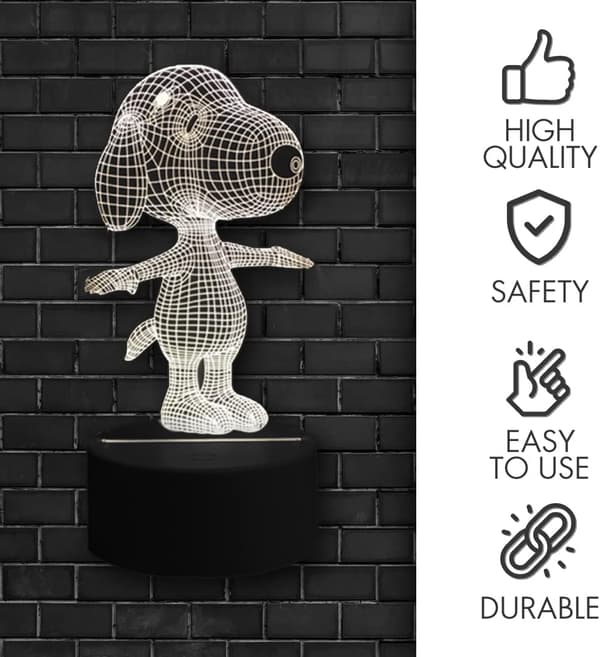 Hunde Dyre 3D Lampe Natlys Touch Bord Skrivebordslamper, 7 Farver