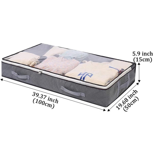 2-pack underbäddsförvaringsväskor, hopfällbar behållare under sängen