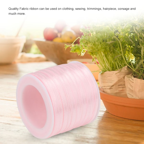 Sidenband för presentinslagning, satinband, gör-det-själv-tillbehör för förpackning, bröllop, kläddekoration (rosa)