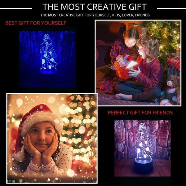 Naruto Kakashi Uchiha Sasuke 3D Illusjon Nattlys Lampe Sm