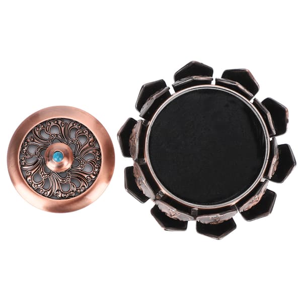 Koppar Rökelsebrännare Retro Lotus Styling med Lock Eldfast Bomull Inomhus Hemmakontor Prydnad