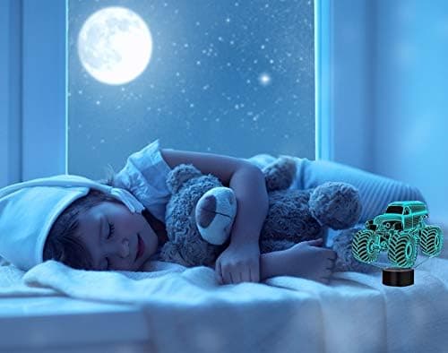 3D Optisk Illusjon Nattlys LED Lampe med 16 Farger