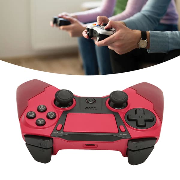 Bluetooth-controller med dobbelt vibration, 6-akset følsom trådløs gamepad joystick med LED-indikator til PS4 PC mobiltelefon