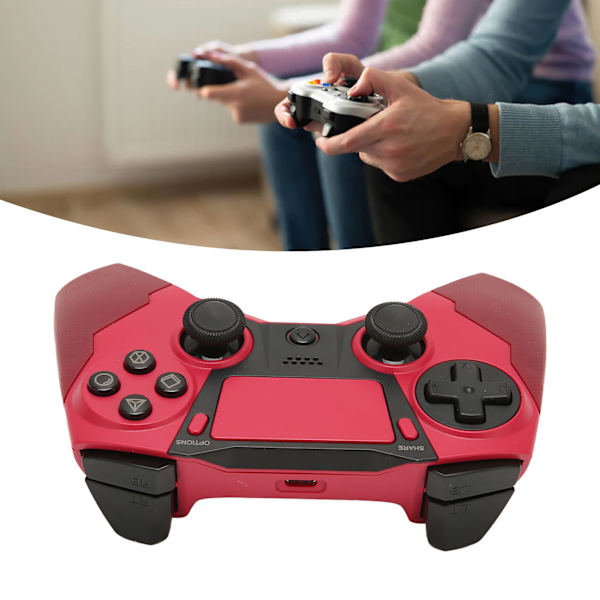 Bluetooth-kontroller Dubbel vibration 6 axlar avkänning Trådlös handkontroll Joystick med LED-indikator för PS4 PC Mobiltelefon