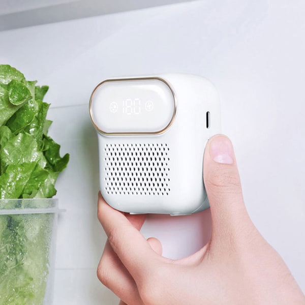 Jääkaapin hajunpoistaja Mini-ilmanraikastin Hajunpoisto USB-ladattava Jääkaapin hajunpoistaja