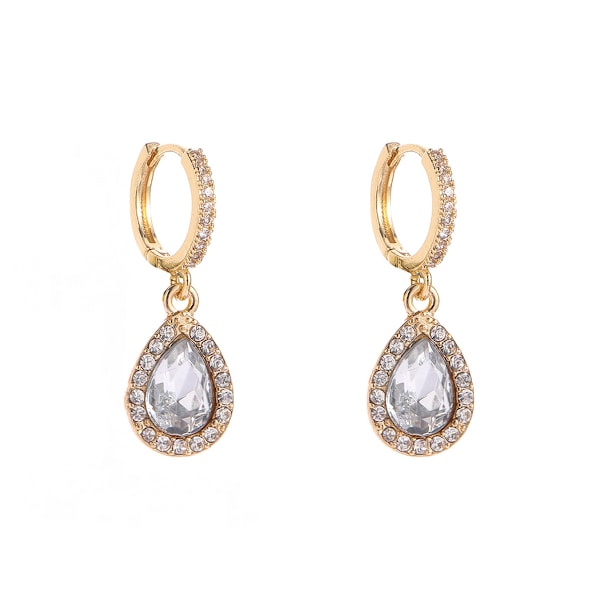 Rhinestone Teardrop Örhängen med Cubic Zirconia G