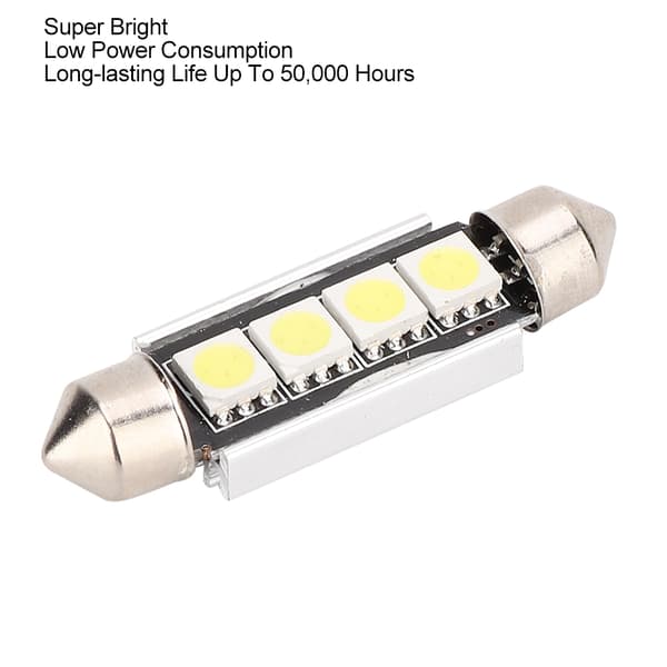 10 stk 41mm 4SMD Hvit Super Lys Bil Interiør LED Lyspære