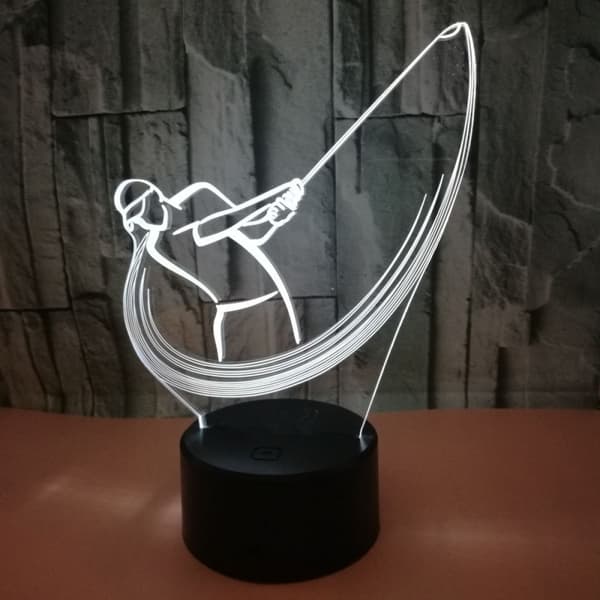 Spil Golf Natlampe, 3D Illusion LED Lampe, 7 Farver Dæmpbar