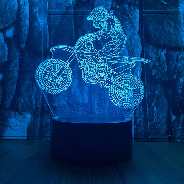 Motocross Bike 3D LED Optical Illusion Akryl Nattlampa w