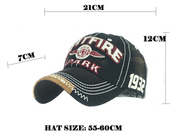 Retro Vasket Farget Bomull Justerbar Baseballcaps A