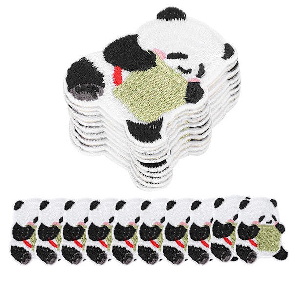 20 stk. Panda-patches broderi klud klistermærker farve håndlavet DIY stryge patch klistermærke