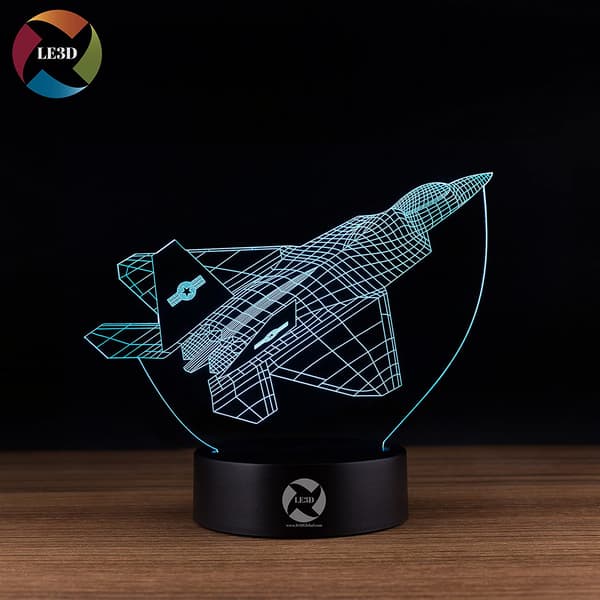 3D Optisk Illusions Natlampe - 7 LED Farveskiftende Lampe
