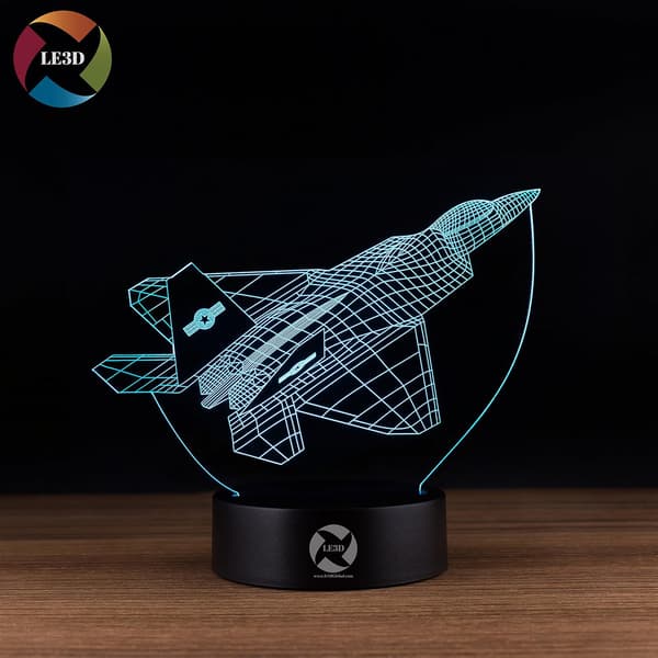 3D Optisk Illusjon Nattlys - 7 LED Fargeskiftende Lampe