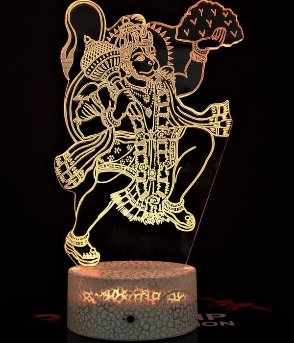 3D Illusion Nattlampa Lord Hanuman Staty Bästa Present Idé D