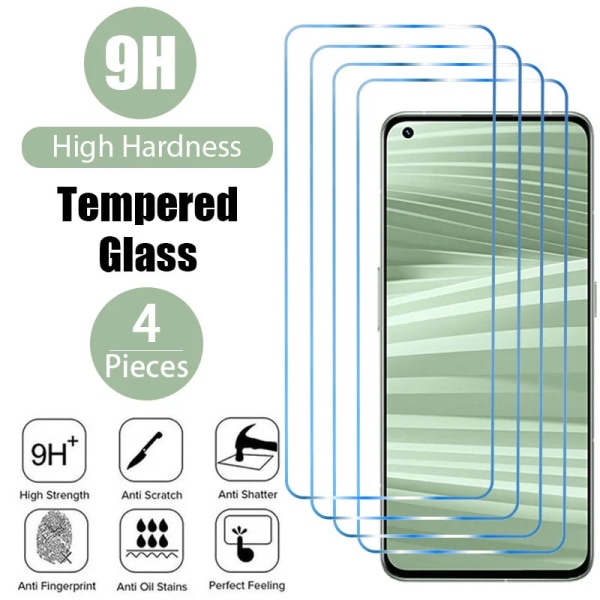 4st härdat glas för Realme 7 Pro skärmskyddsglas